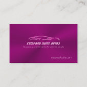 Snoep Roze Sportauto op paars - autoverkoop Visitekaartje (Voorkant)