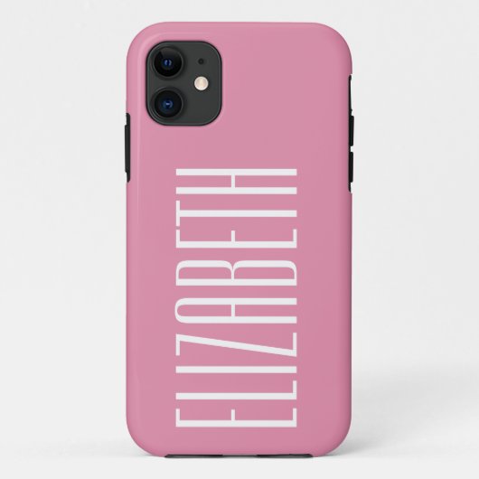 Snoep Roze Stevige Kleur | Minimalistisch monogram Case-Mate iPhone Case (Achterkant)