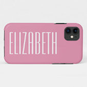 Snoep Roze Stevige Kleur | Minimalistisch monogram Case-Mate iPhone Case (Achterkant (horizontaal))