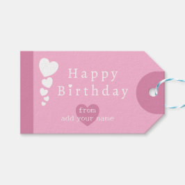 Snoep Roze Verjaardagsharten Cadeau Labels Cadeaulabel