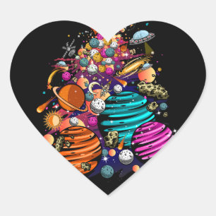 Snoep ruimte hart sticker