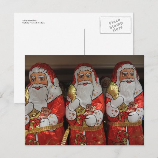 Snoep Santa Trio Feestdagenkaart (Voorkant / Achterkant)