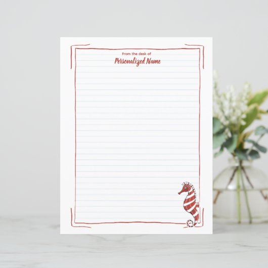 Snoep Seahorse Lined Paper Sheet (Staand voorkant)