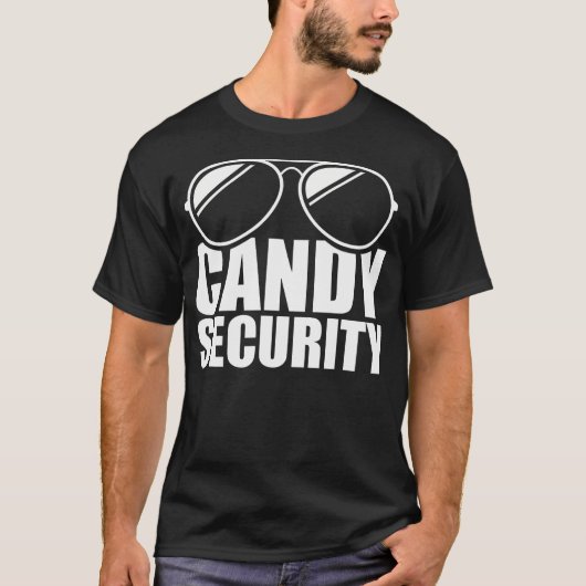 Snoep Security Funny Easy Halloween Kostuum Adult T-shirt (Voorkant)