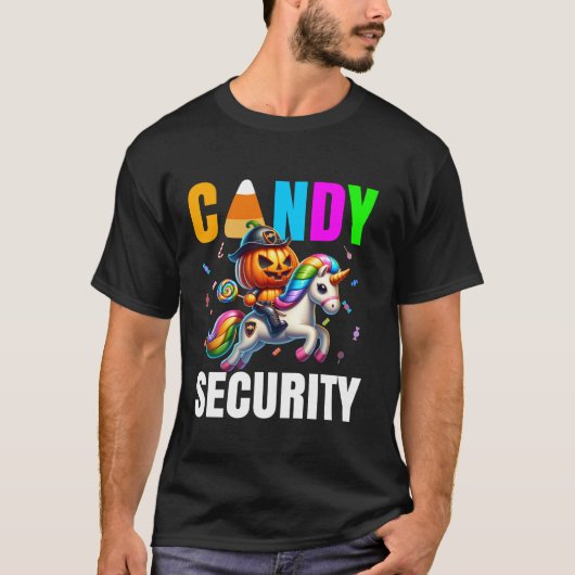 Snoep Security Ghost Pumpkin Halloween Dad Mom T S T-shirt (Voorkant)