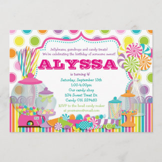 Snoep Shop en Sweet Shoppe Party Uitnodiging