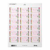 Snoep Shop Roze Meisje Adresetiketten Etiket (Full Sheet)