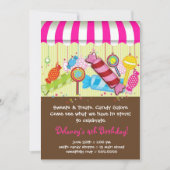 Snoep Shoppe Birthday Invitation Kaart (Voorkant)