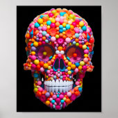 Snoep Skull Bubble Gum Skelet Halloween Snoepjes Poster (Voorkant)