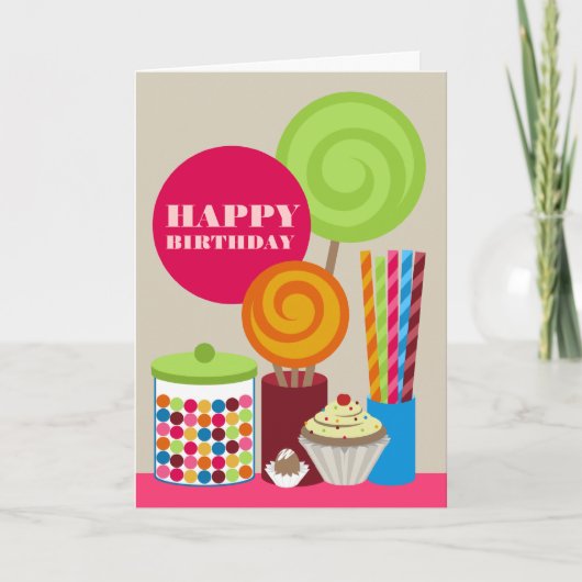 Snoep & snoep Verjaardag Kaart (Voorkant)