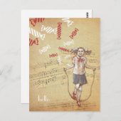 Snoep Snoep Vintage Verlichting Hallo Briefkaart (Voorkant / Achterkant)