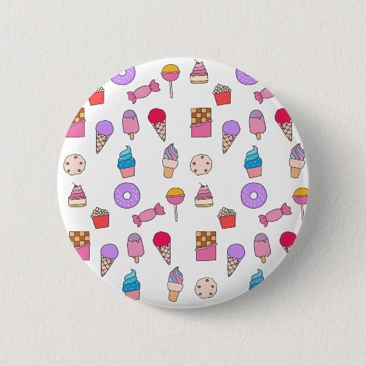 Snoep, snoepgoed en cake ronde button 5,7 cm (Voorkant)