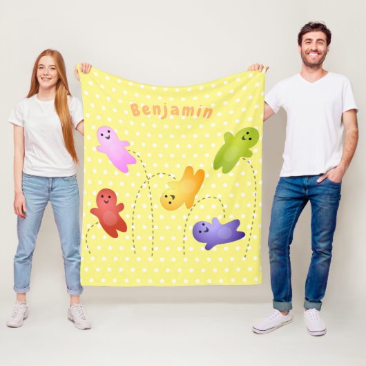 Snoep snoepjes cartoon fleece deken (In situ)