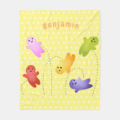 Snoep snoepjes cartoon fleece deken (Voorkant)