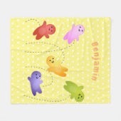 Snoep snoepjes cartoon fleece deken (Voorkant (Horizontaal))