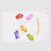 Snoep snoepjes cartoon golfhanddoek (Horizontaal)