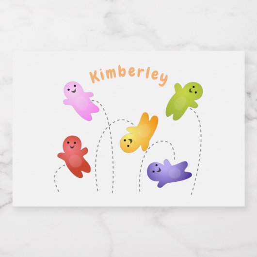 Snoep snoepjes cartoon voedselcontainer etiket (Enkel label)