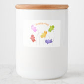 Snoep snoepjes cartoon voedselcontainer etiket (Voorkant)