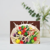 Snoep snoepjes lolly sucker snack traite yummy briefkaart (Staand voorkant)