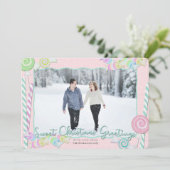 Snoep snoepjes met kerst Foto Feestdagenkaart (Staand voorkant)