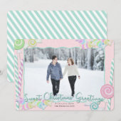 Snoep snoepjes met kerst Foto Feestdagenkaart (Voorkant / Achterkant)