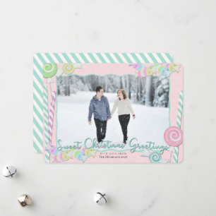 Snoep snoepjes met kerst Foto Feestdagenkaart
