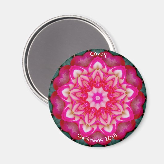 SNOEP ~ Specialized Miniature Roos Fractal ~ Magneet (Voorkant / Achterkant)