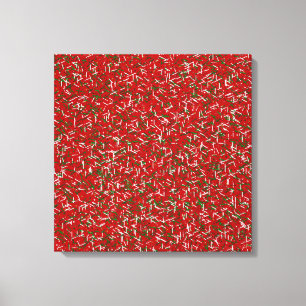 Snoep sprinken met Polka Dots Canvas Print, rood Afdruk