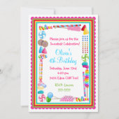 Snoep Sprinkle Birthday Uitnodigingen (Voorkant)