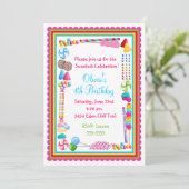 Snoep Sprinkle Birthday Uitnodigingen (Staand voorkant)