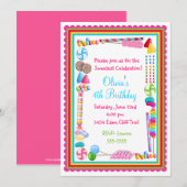 Snoep Sprinkle Birthday Uitnodigingen (Voorkant / Achterkant)