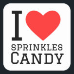 Snoep sprinkles patroon vierkante sticker<br><div class="desc">Snoep sprinkles patroon,  voor liefhebbers van voedsel</div>