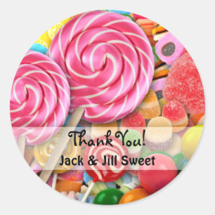 Snoep Sticker Sweet Sixteen Verjaardag Dank u
