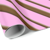 Snoep strepen - chocolade op roze cadeaupapier (Rol Hoek)