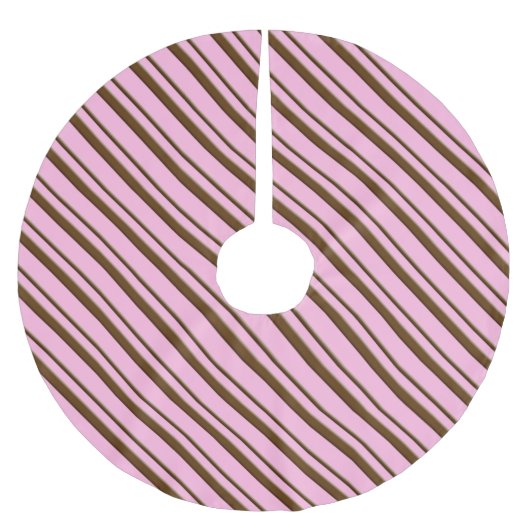 Snoep strepen - chocolade op roze kerstboom rok (Voorkant)