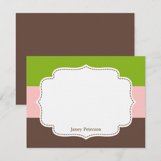 Snoep Strepen Flat Dank u kaart / Opmerking Kaart (Voorkant / Achterkant)