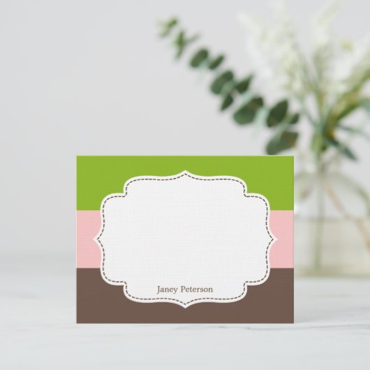 Snoep Strepen Flat Dank u kaart / Opmerking Kaart (Staand voorkant)