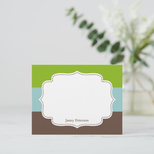 Snoep Strepen Flat Dank u kaart / Opmerking Kaart (Staand voorkant)