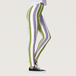 Snoep Stripe Art Groen Paarse Verticale Stripe Leggings
