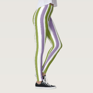 Snoep Stripe Art Groen Paarse Verticale Stripe Leggings