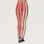 Snoep Stripe Art Rood en Wit Verticaal Gestreept Leggings (Achterkant)