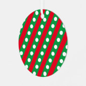 Snoep Stripe en Polka Dot Metal Kerstversiering Metalen Ornament (Voorkant links)