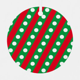 Snoep Stripe en Polka Dot Metal Kerstversiering Metalen Ornament