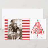 Snoep Stripe Foto Kerst Kaart (Voorkant / Achterkant)