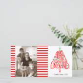 Snoep Stripe Foto Kerst Kaart (Staand voorkant)