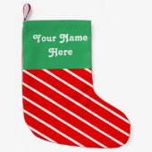 Snoep Stripe gepersonaliseerd Kleine Kerstsok (Voorkant)