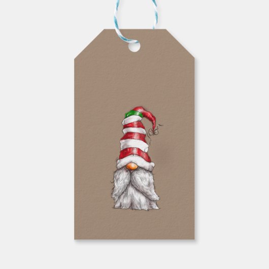 Snoep Stripe Gnome Cadeaulabel (Achterkant)