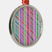 Snoep Stripe Metalen Ornament (Rechts)