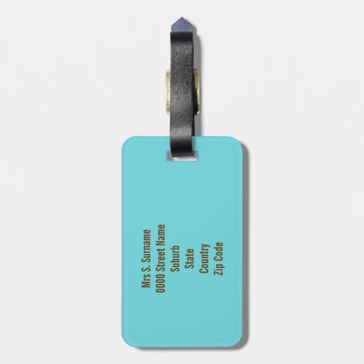 Snoep stripe  monogram bagagelabel (Achterkant verticaal)