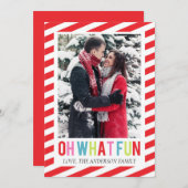 Snoep Stripe Oh, wat een leuke kerstfotokaart Kaart (Voorkant / Achterkant)